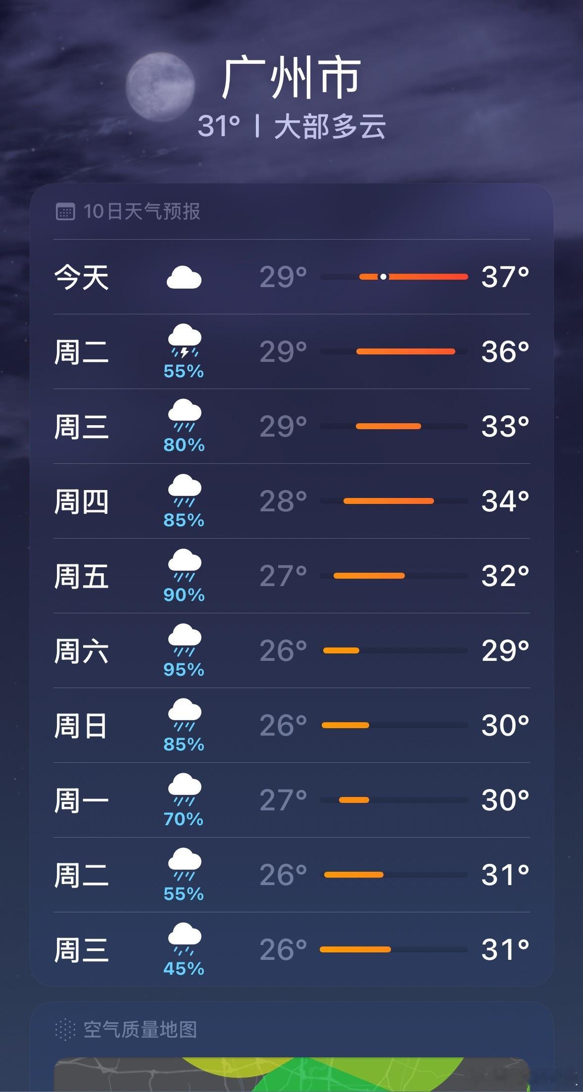 11日起广州雷雨又趋明显已老实求放过呀[笑着哭]​​​