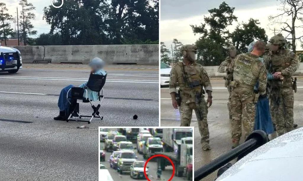 还得是美国得州的老妇生猛又离奇。昨日，一名得克萨斯州的64岁老妇驱车到高速公路