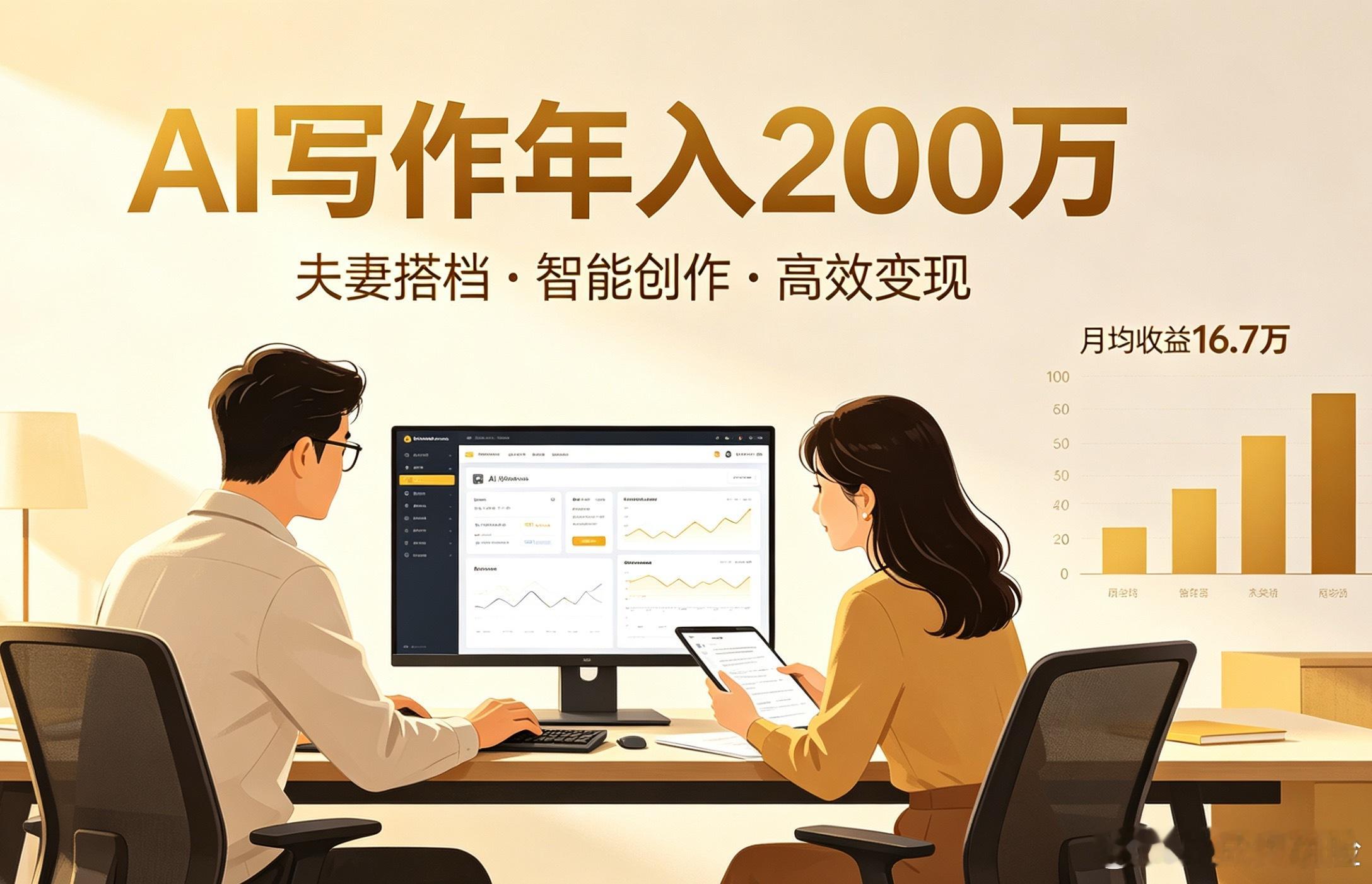 夫妻用AI写公众号年赚200万真相一开始看到其实挺羡慕的，想想也很心动——谁不希