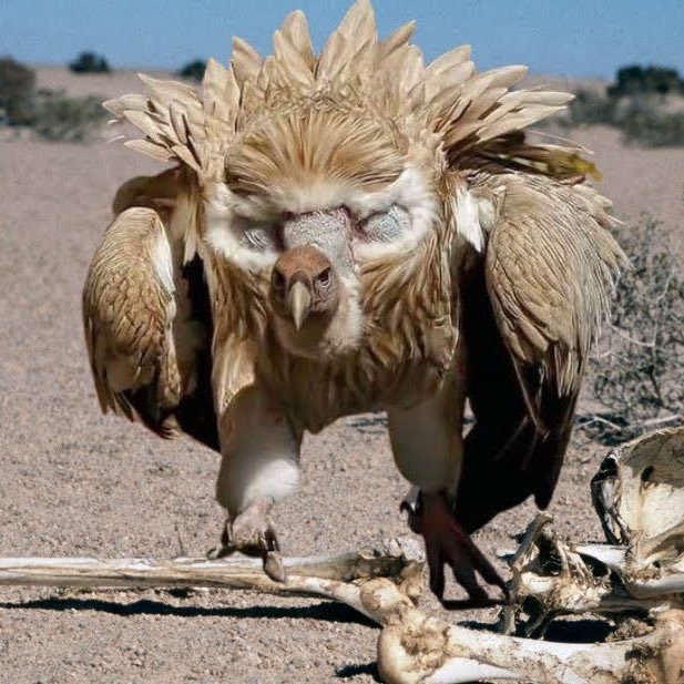 喜马拉雅秃鹫拥有引人注目的“假眼”，这种巧妙的适应机制使其看起来更大、更具威慑力