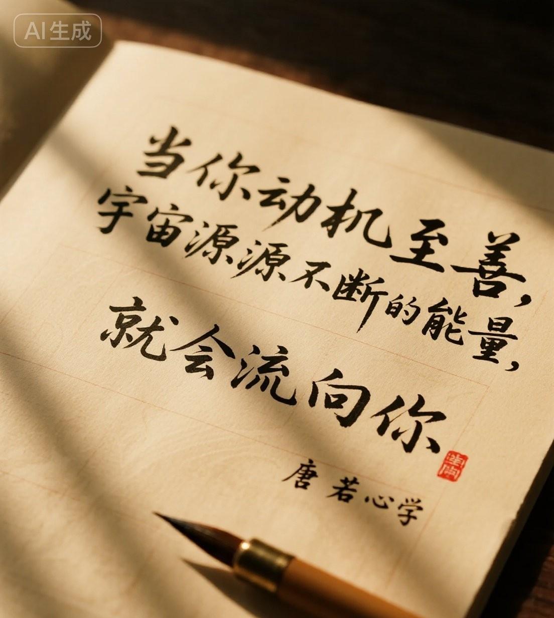 当你动机至善，宇宙源源不断的能量就会流向你。你有没有过这样的体验？某一天，