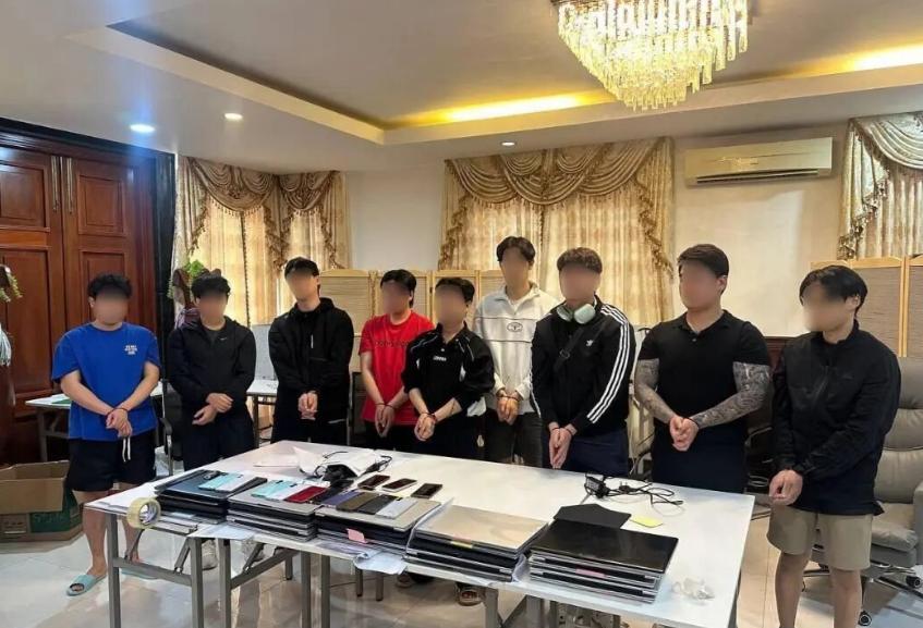 柬埔寨在首都金边市四个不同地点，展开突袭行动，一举捣毁一个由韩国人组成的网络团伙