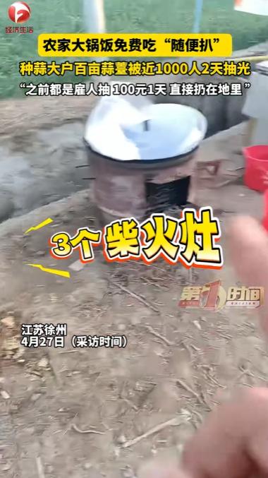 江苏，一种蒜大户种有百亩大蒜，蒜薹采收季雇工成本高到难以承受，往年不少蒜薹只能烂