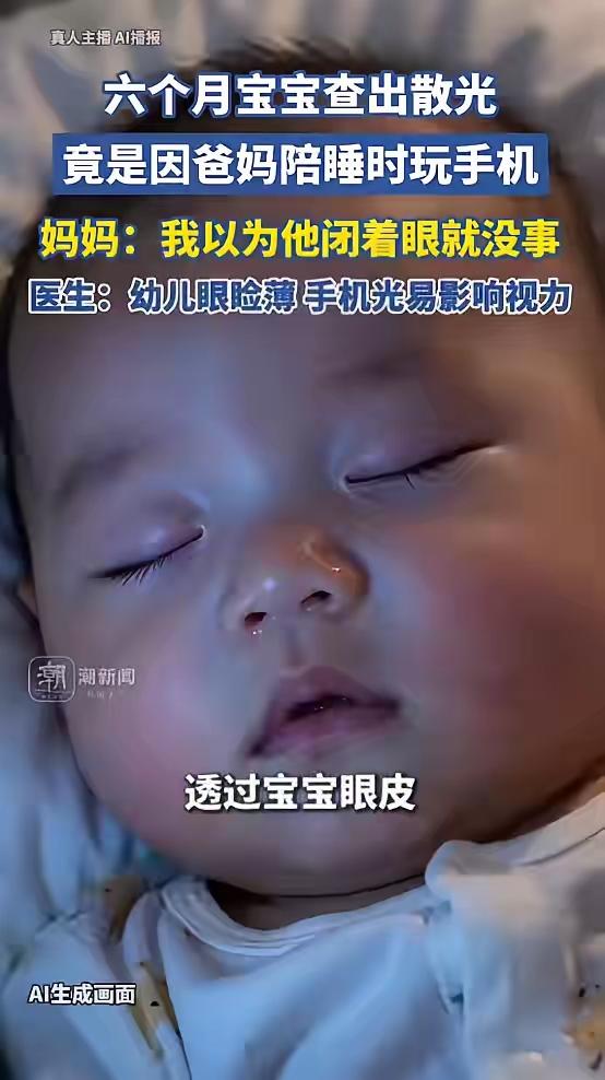 悲剧真的要警惕！安徽一宝宝睡觉时，父母在旁玩手机，竟查出高度散光，看完所有家