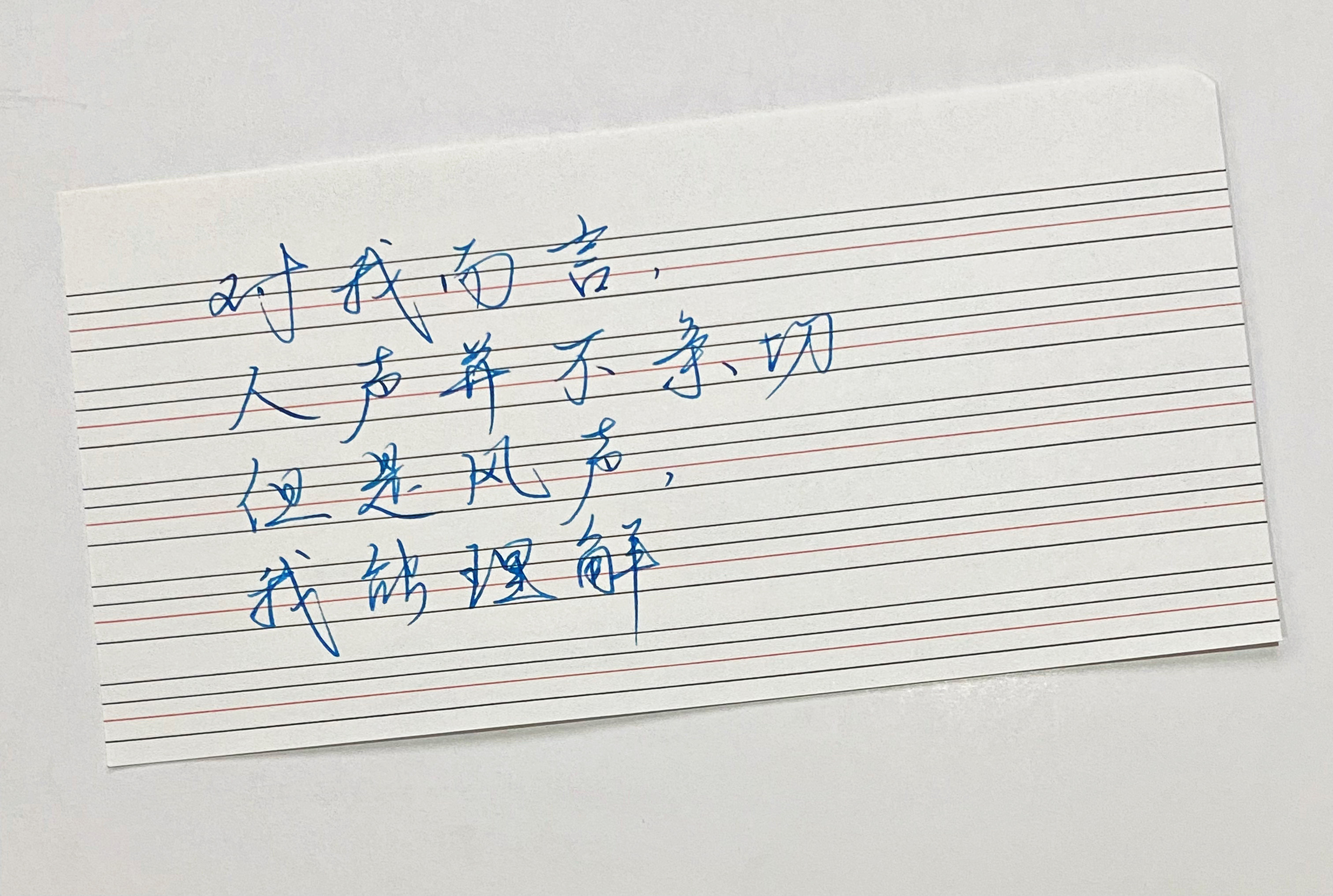 练字但是风声，我能理解
