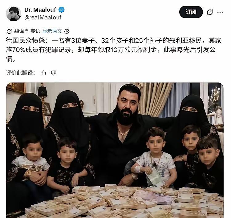 德国人因为叙利亚人在德国吃福利的事情愤怒了！一个叙利亚男子娶了三个德国老婆，孕育