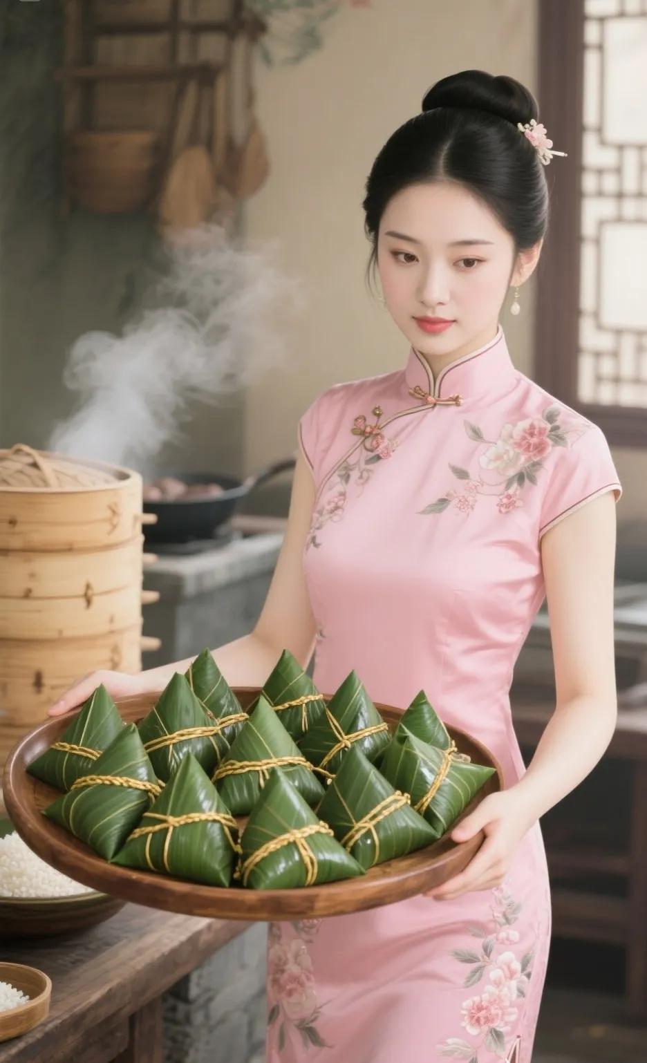 传统美食探秘：一碟精美的粽子，尽显东方韵味，有喜欢吃粽子的吗？真空五花肉粽子米