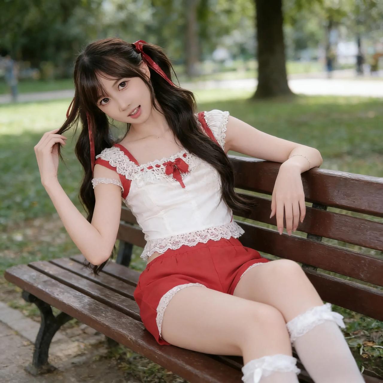 公园里遇到一个小辣妹公园随照公园治愈瞬间刚好遇见的美景公园里的小仙女公园