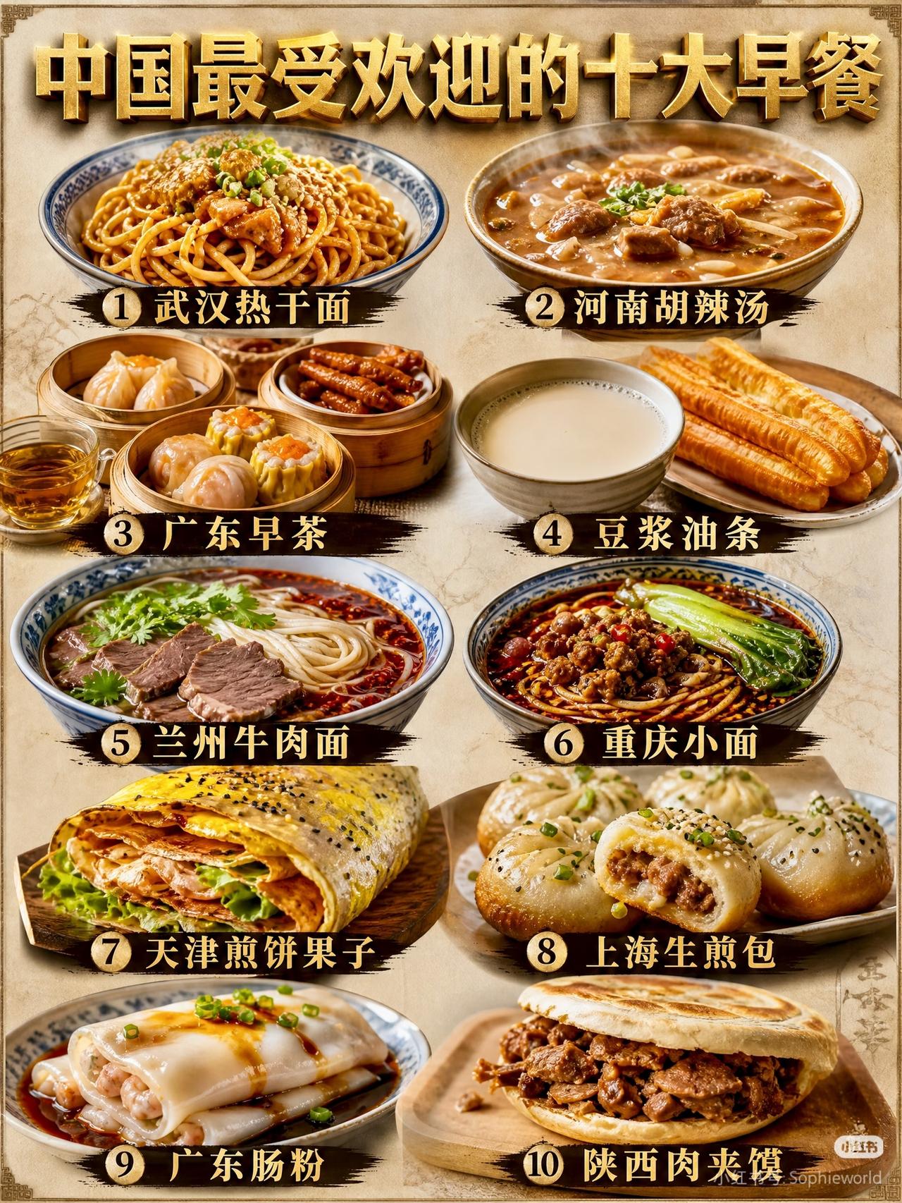 中国最受欢迎的十大早餐我比较喜欢吃豆腐脑油条咸菜。