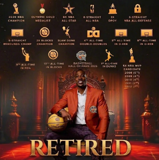 前NBA名将霍华德发布长文宣布退役。结束20年职业生涯！2004年，霍华德以状