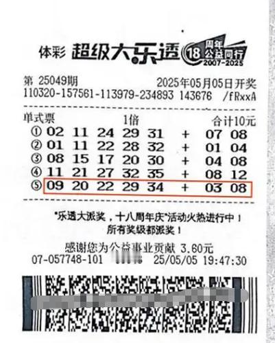 “这就是命啊！”2025年5月，江苏连云港，一90后女子在买药时随手购买了几注彩