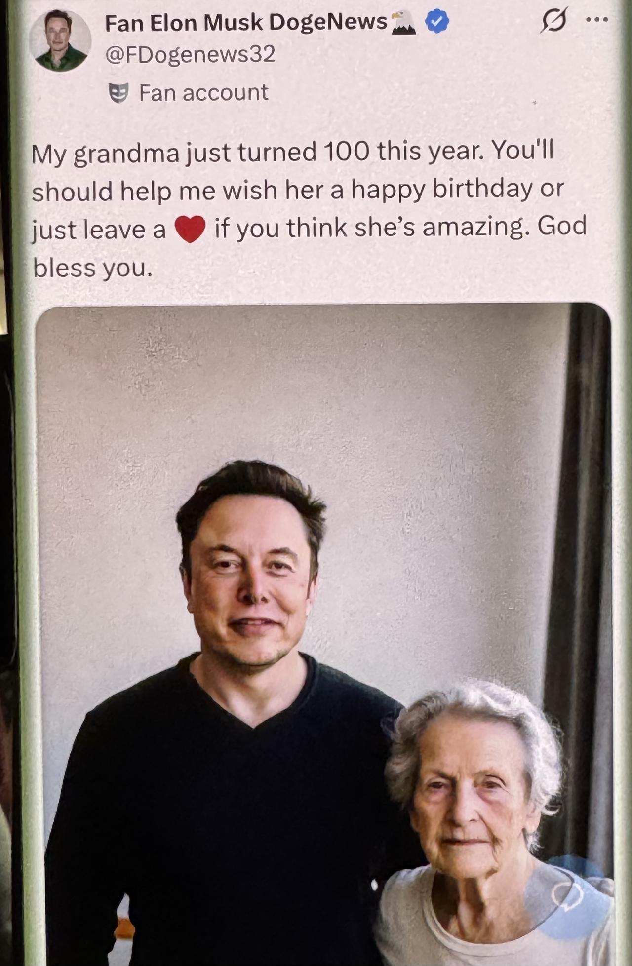 世界首富在线“乞讨”？马斯克这条推文看完心里一暖！原来是他家老太太过百岁大寿了