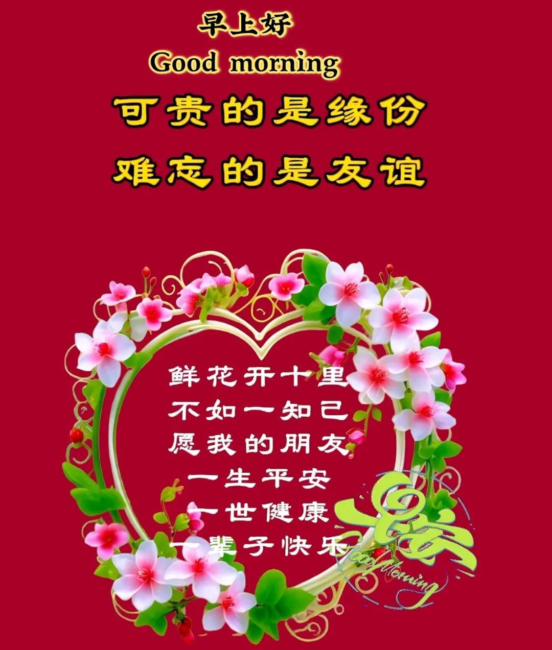 [玫瑰]早上好[玫瑰]可贵的是缘份，难忘的是友谊，鲜花开十里，不如一知己