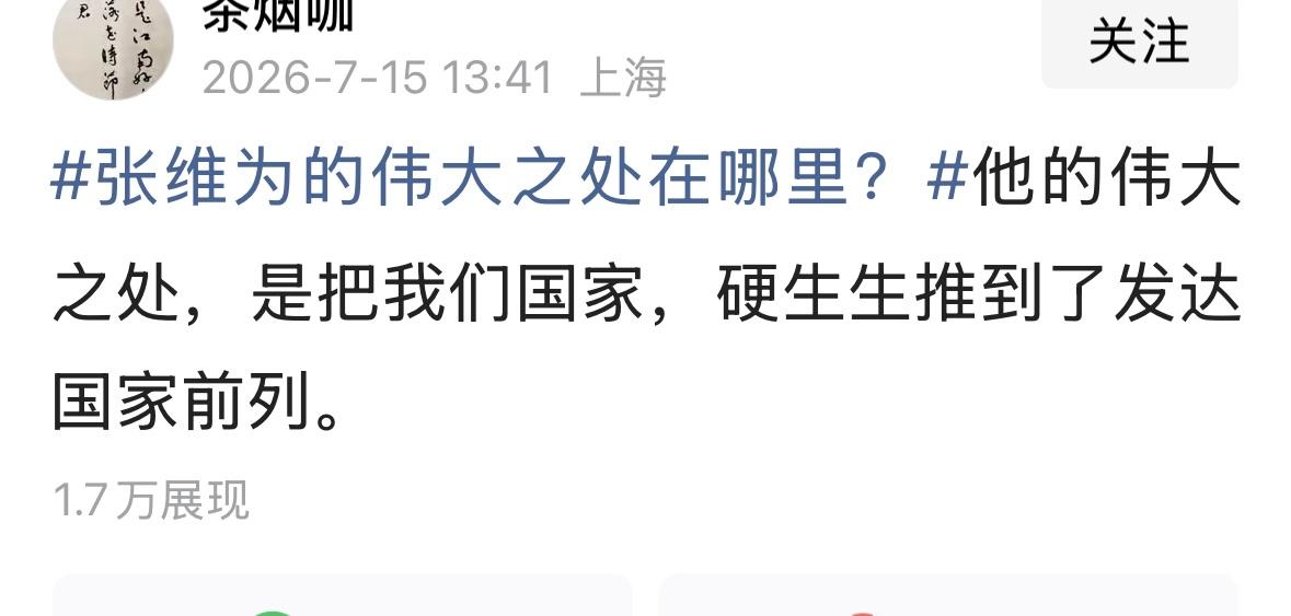 张维为把中国推到发达国家，甚至是比美国还发达的国家行列，与政府的立场明显对立，搞