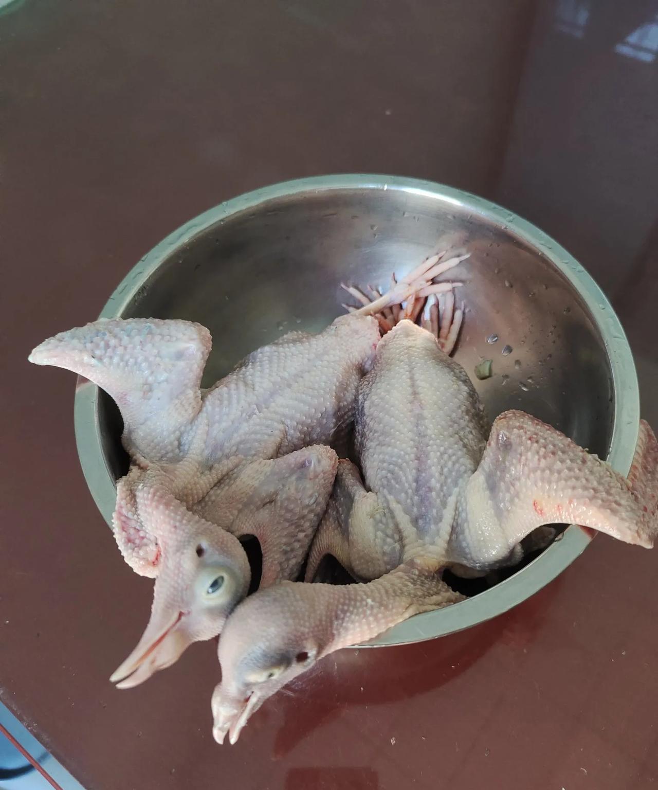 今天儿子生日，早上儿子骑车带我去买菜，想买个鸡炖炖，儿子看摊位上有卖鸽子的，非想