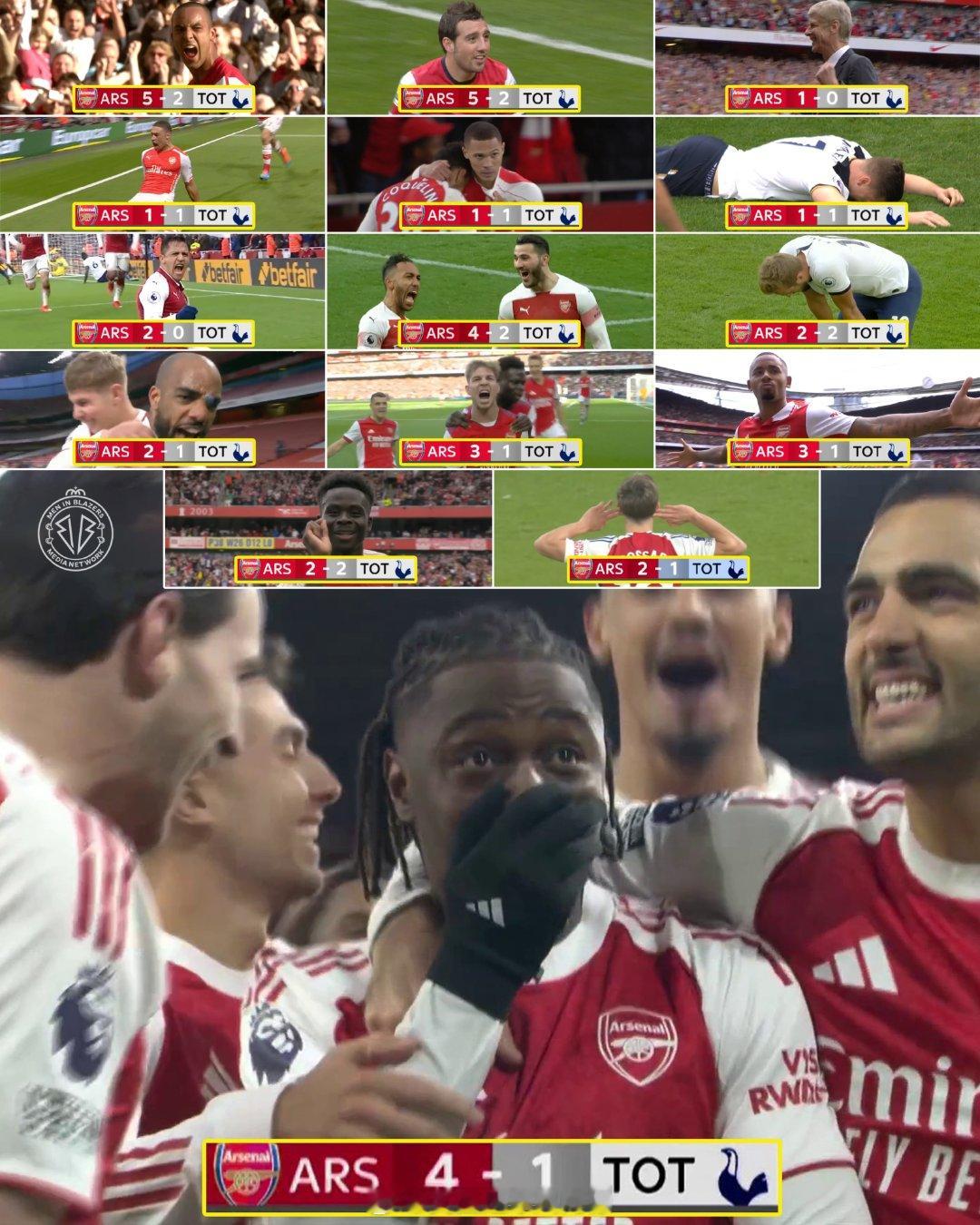 【一图看懂】最近15年，，，阿森纳在酋长球场对阵热刺的总体战绩，11胜4平。