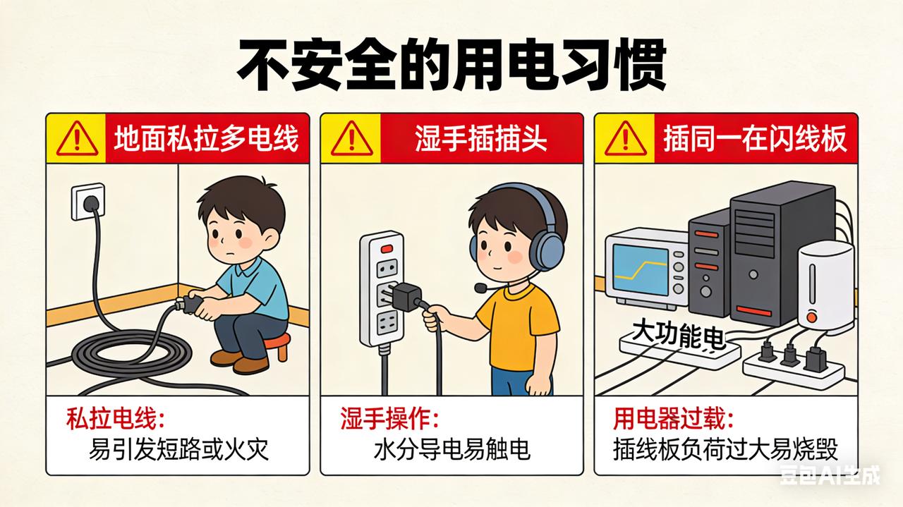 一、最常见的危险习惯充电器“空载”：手机、充电宝等充完电只拔设备不拔插头。充