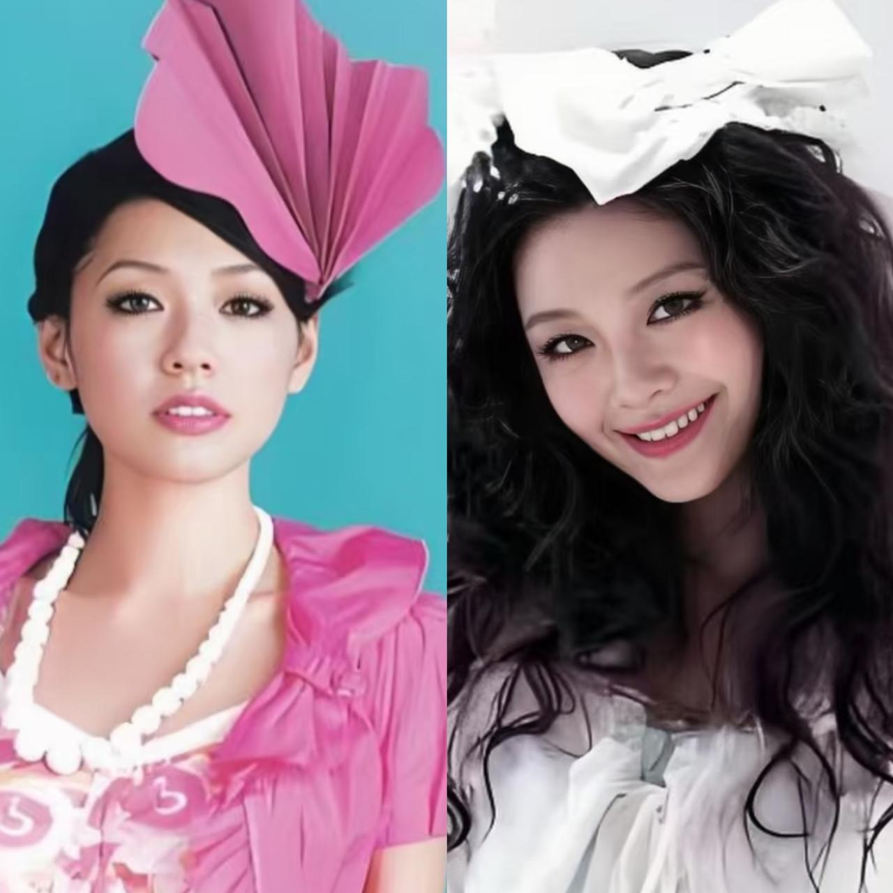 小S从始至终都不会戴白色花头饰，而大S却特别喜欢戴白色头饰，而且经常是戴那种特别