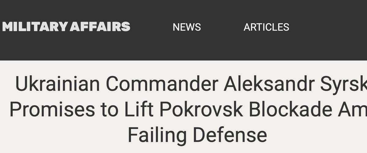 【瑟尔斯基的目标：一周内解围红军城】根据“军事事务”网站的说法，乌军总参谋部