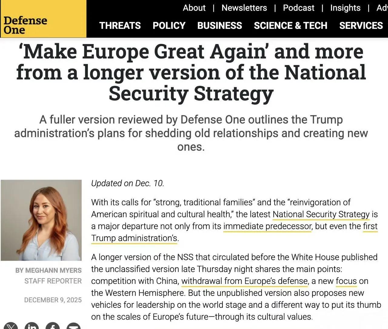 据“一号防务”网站报道，美国计划让匈牙利、意大利、奥地利和波兰退出欧盟。美国虽