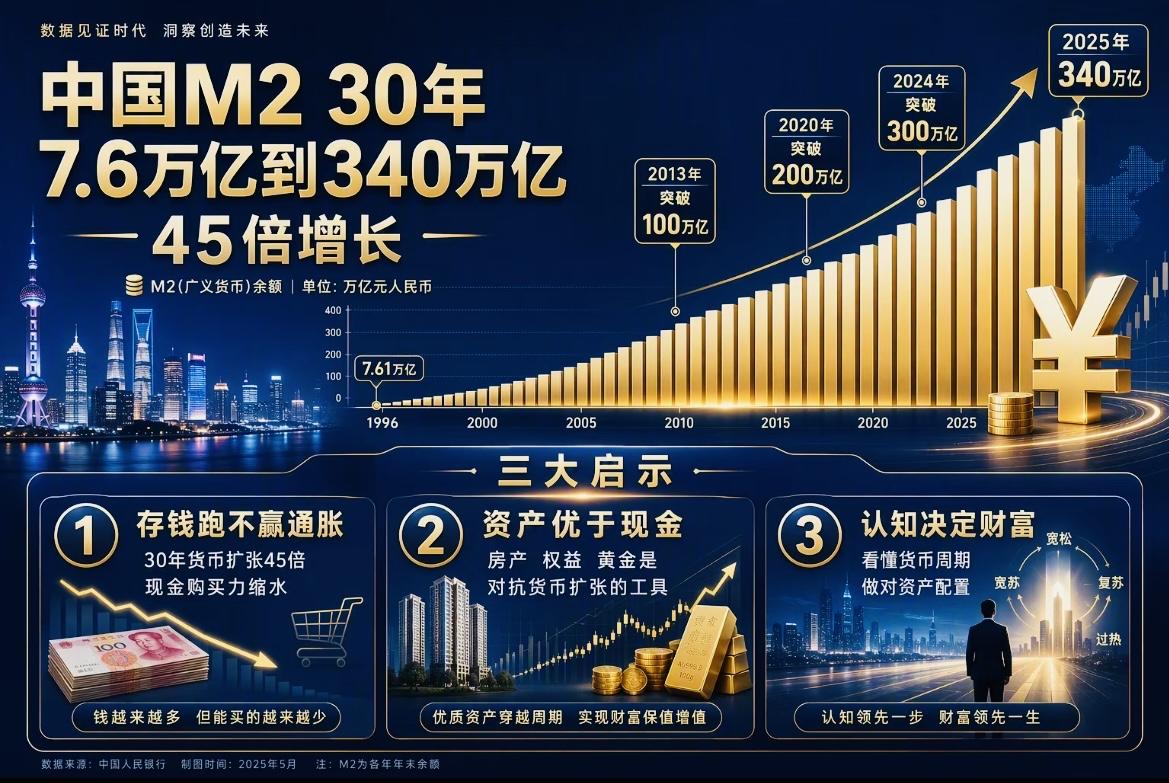 当前M2是GDP的242.7%，M2比GDP多了约200.1万亿元。这20