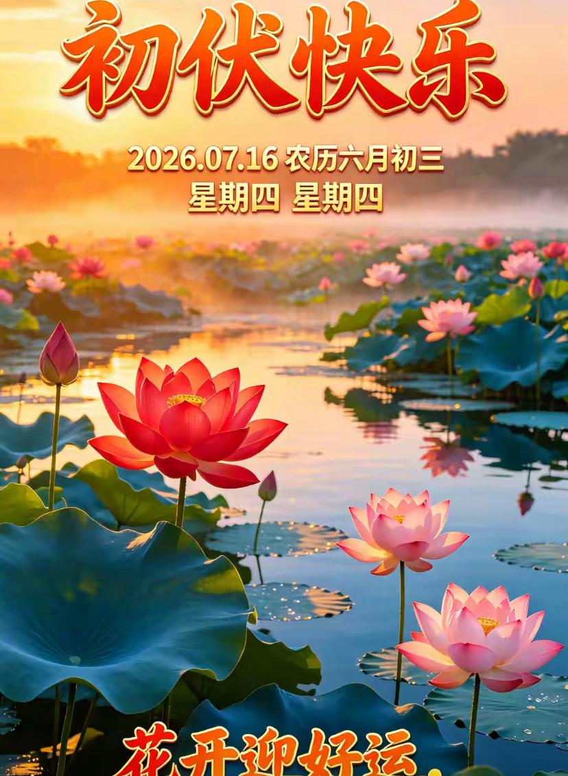 🌺2026./7月16日，朝霞铺晓色，晨光慰人心🌺☘️☀️周四晨光，荷香