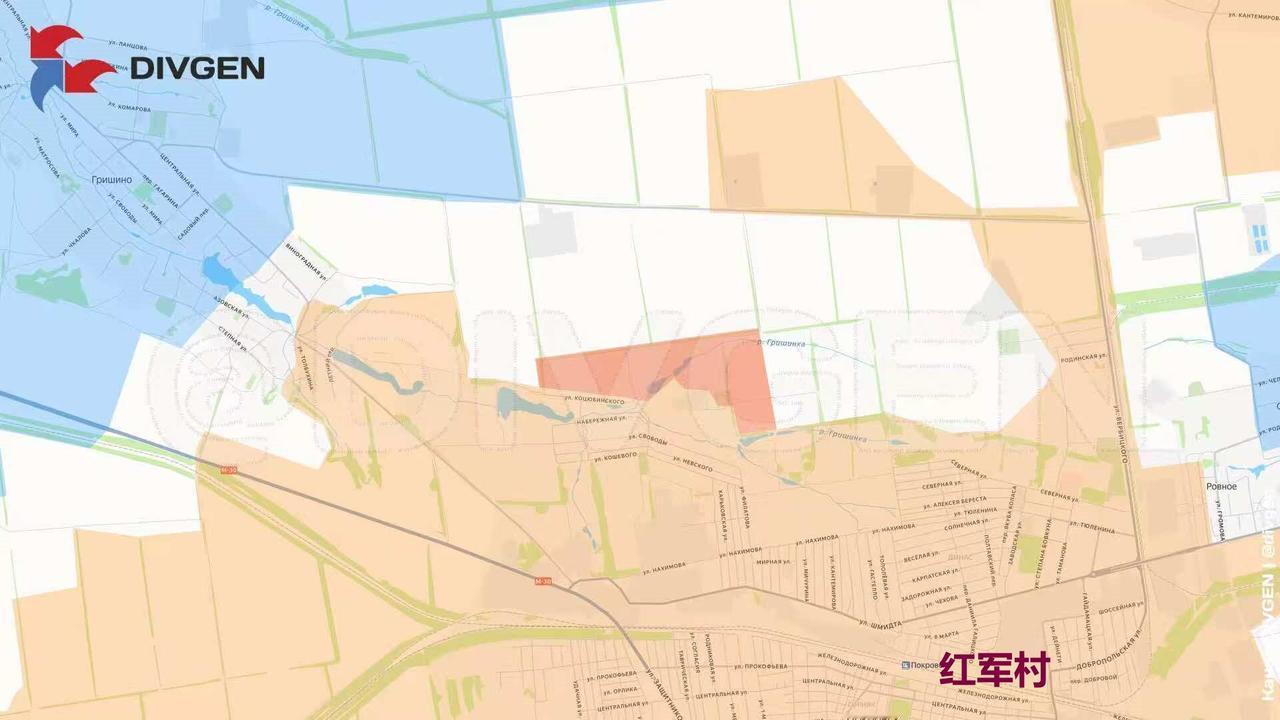 红军村方向，俄罗斯中央集群清剿了红军村北部的德鲁日巴园艺社区，包围圈封锁厚度进一