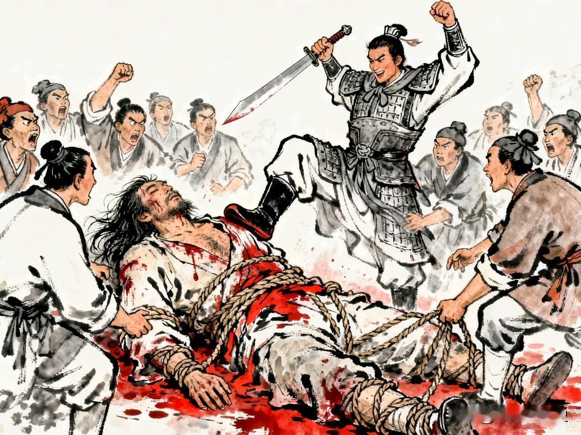 侯景于‌552年‌被部下羊鲲所杀。尸体送回健康。愤怒的百姓蜂拥而上，血肉被寸寸生