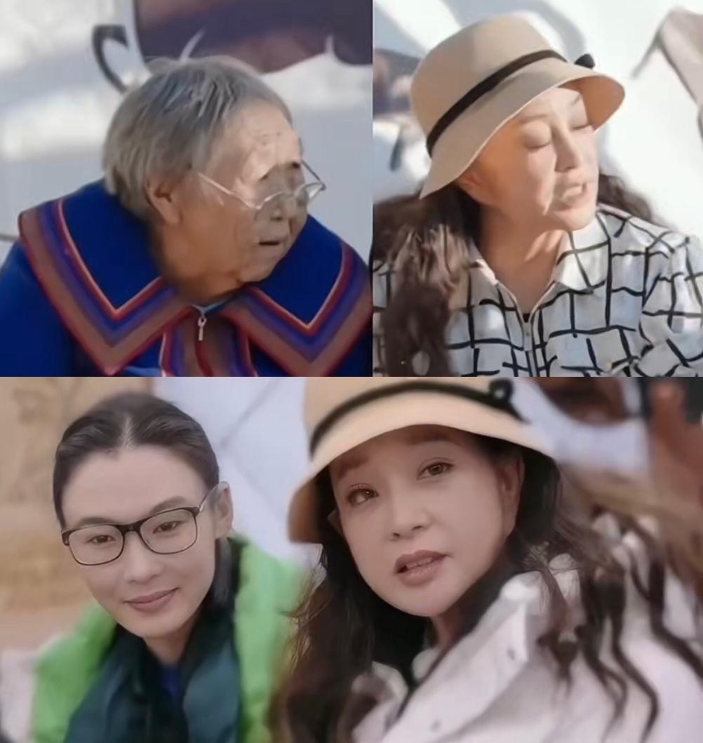 确实有点被惊呆，刘晓庆和她左边的老人居然是同龄，这反差太大，75岁的她喊人