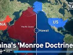 一张东大版“门罗主义”地图在外网流传！显示太平洋被划分，东西两大国各有各的势