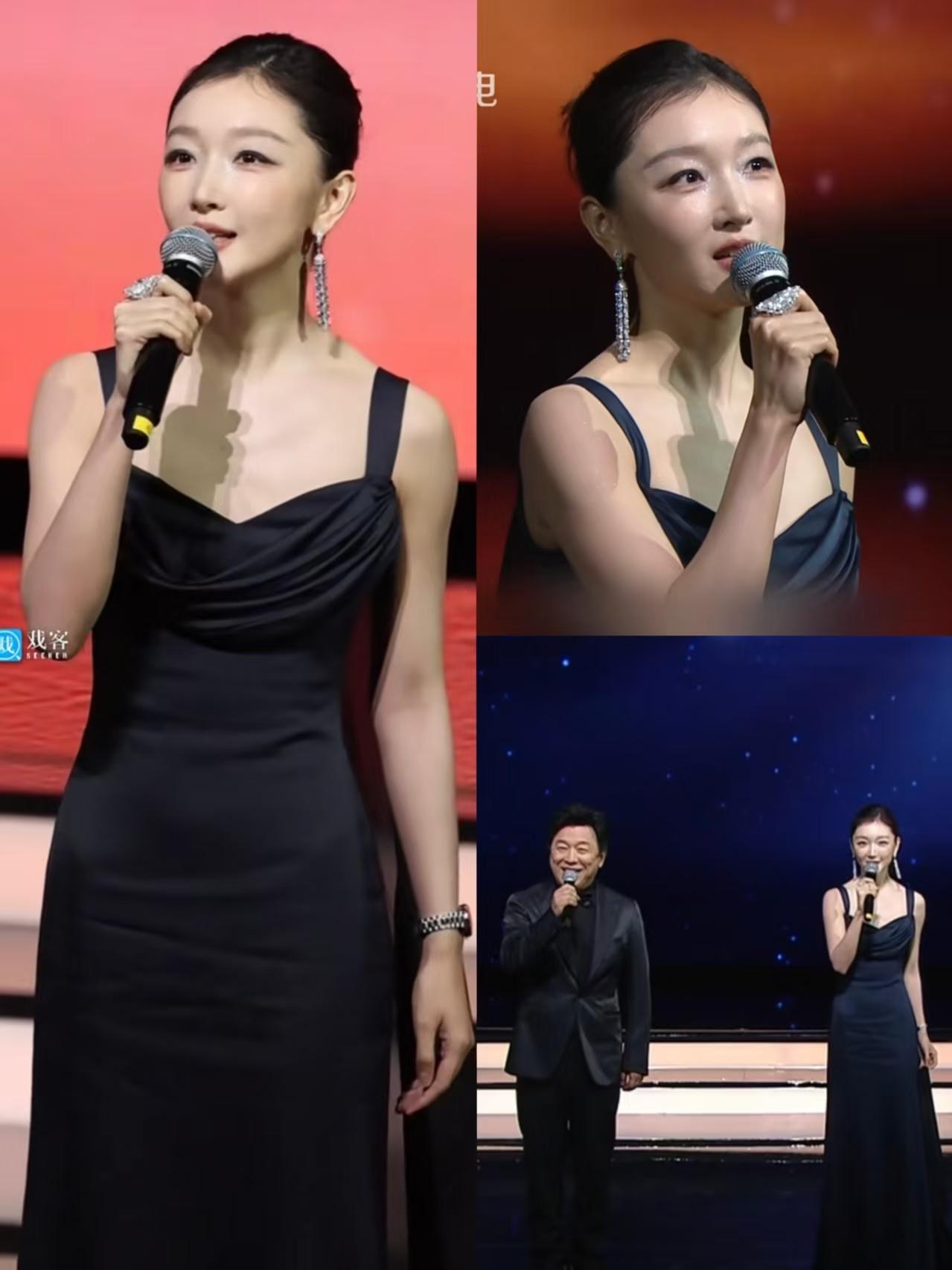 周冬雨与黄渤一起亮相金鸡奖开幕式，两人携手点亮金鸡。周冬雨确实是升咖了。