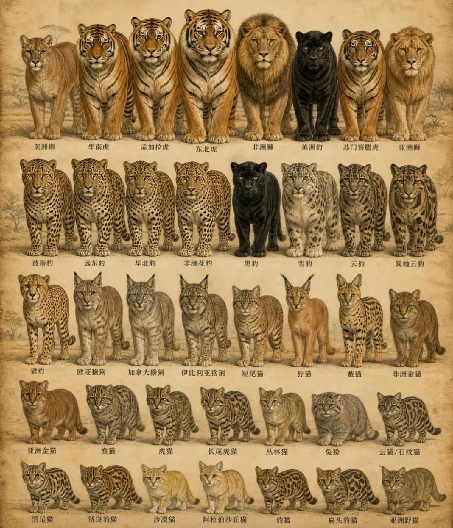 猫科动物聚齐了