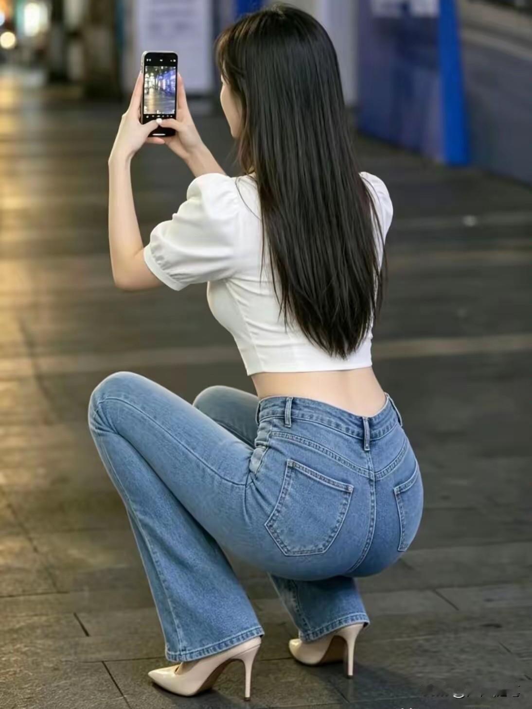 完全看不清她手机拍的啥。