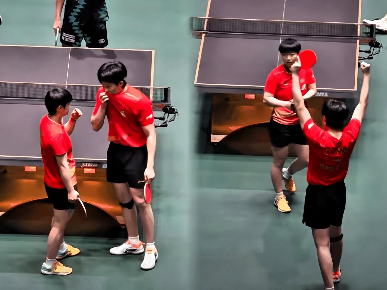 最后一分俩人在那儿头碰头商量了半天，果然一击必中，稳稳拿下！这俩人太逗了