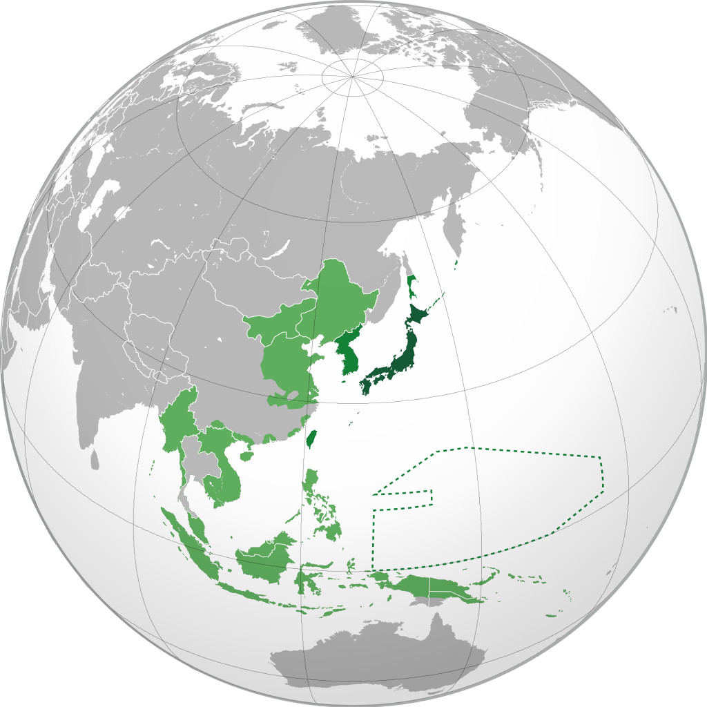 1942年。大日本帝国（1868年—1947年）极盛时期领土和军事占领范围​​