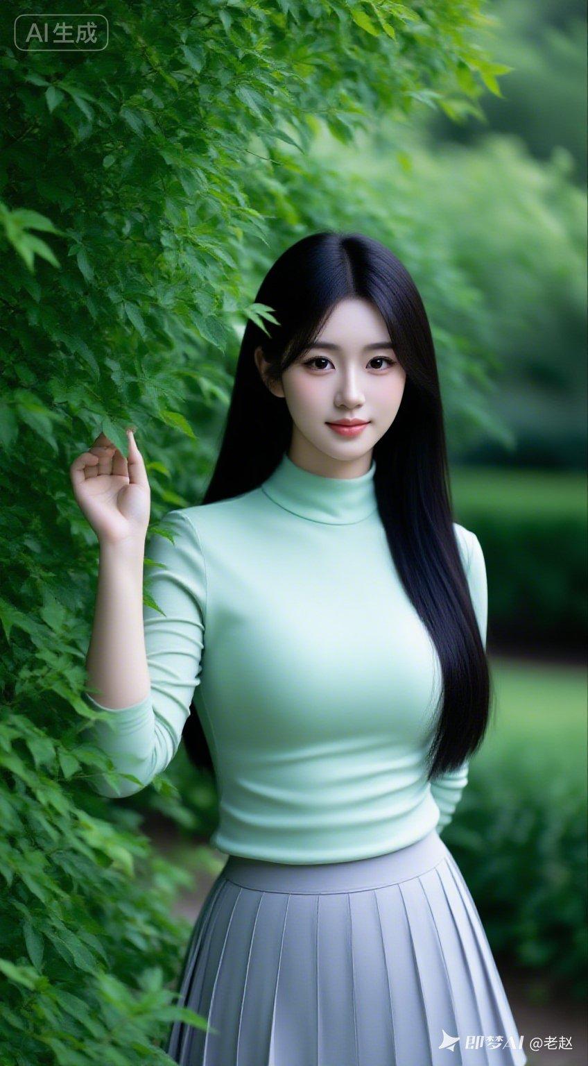 清新自然，绿意盎然，少女与自然的完美融合。