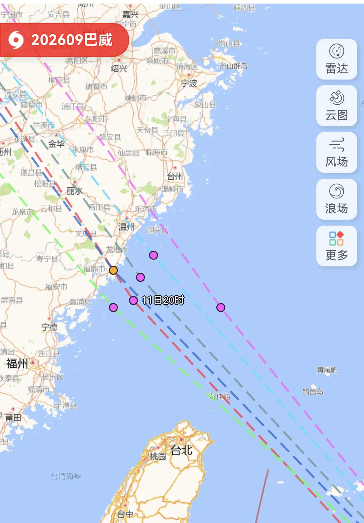 9号超强台风具体在哪里登陆，大家的预报都不相同，但是大概区域是确定了，浙江台州至