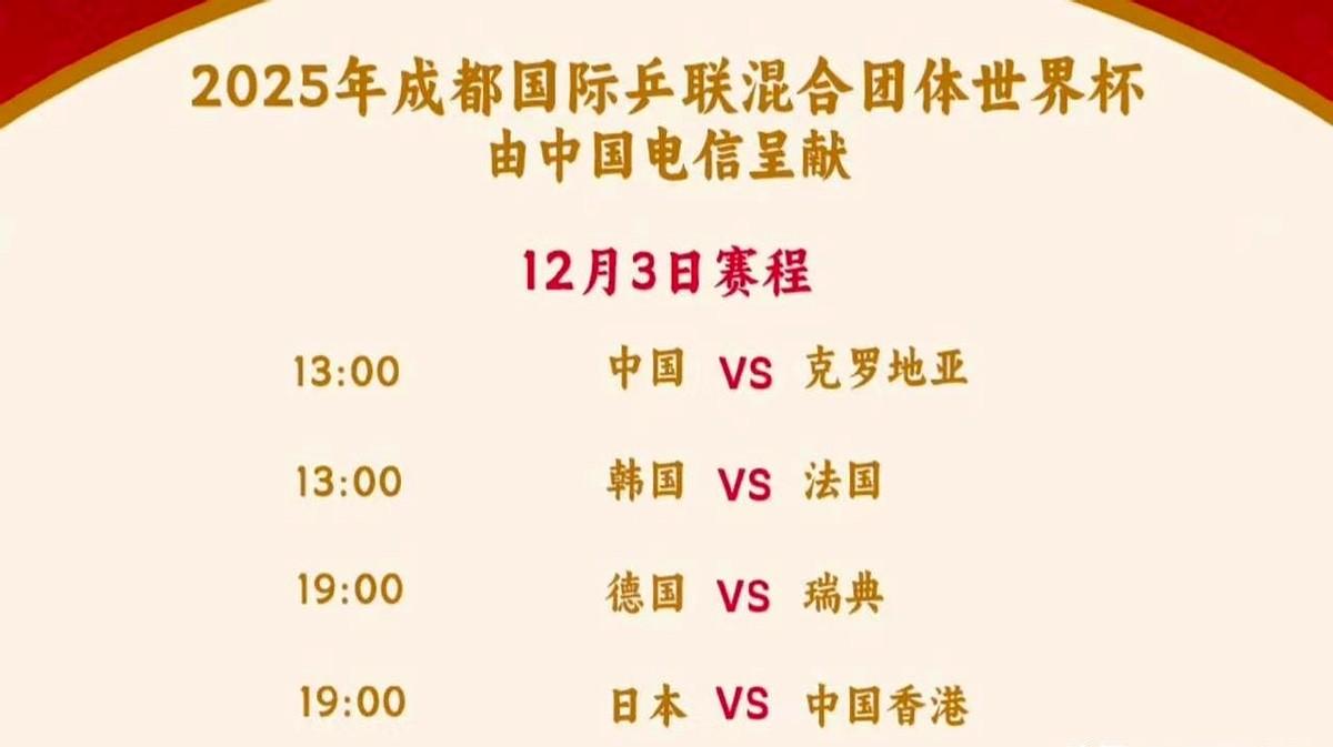 明天极有可能莎莎和大成都混团12月3、4日有赛程，明天下午1点比赛、后天一日