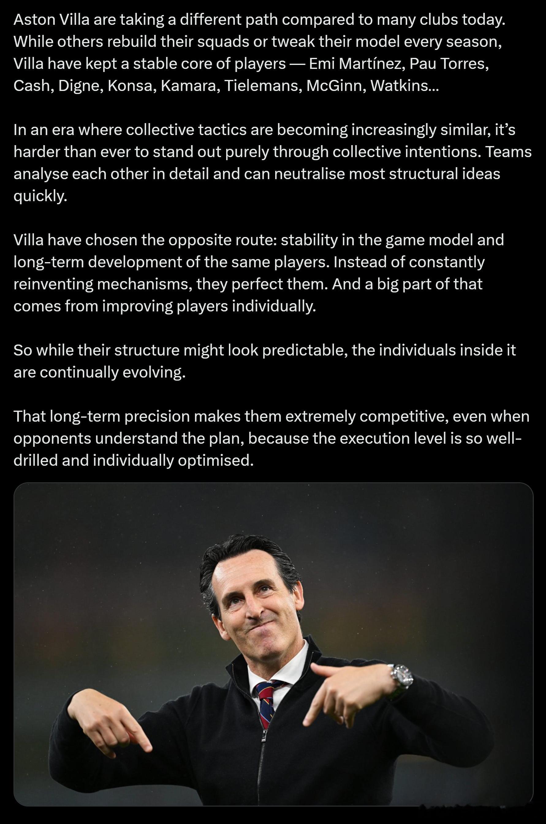 欧洲足球（128）：【UEFAA】“阿斯顿维拉正在走一条与当今多数俱乐部截然不