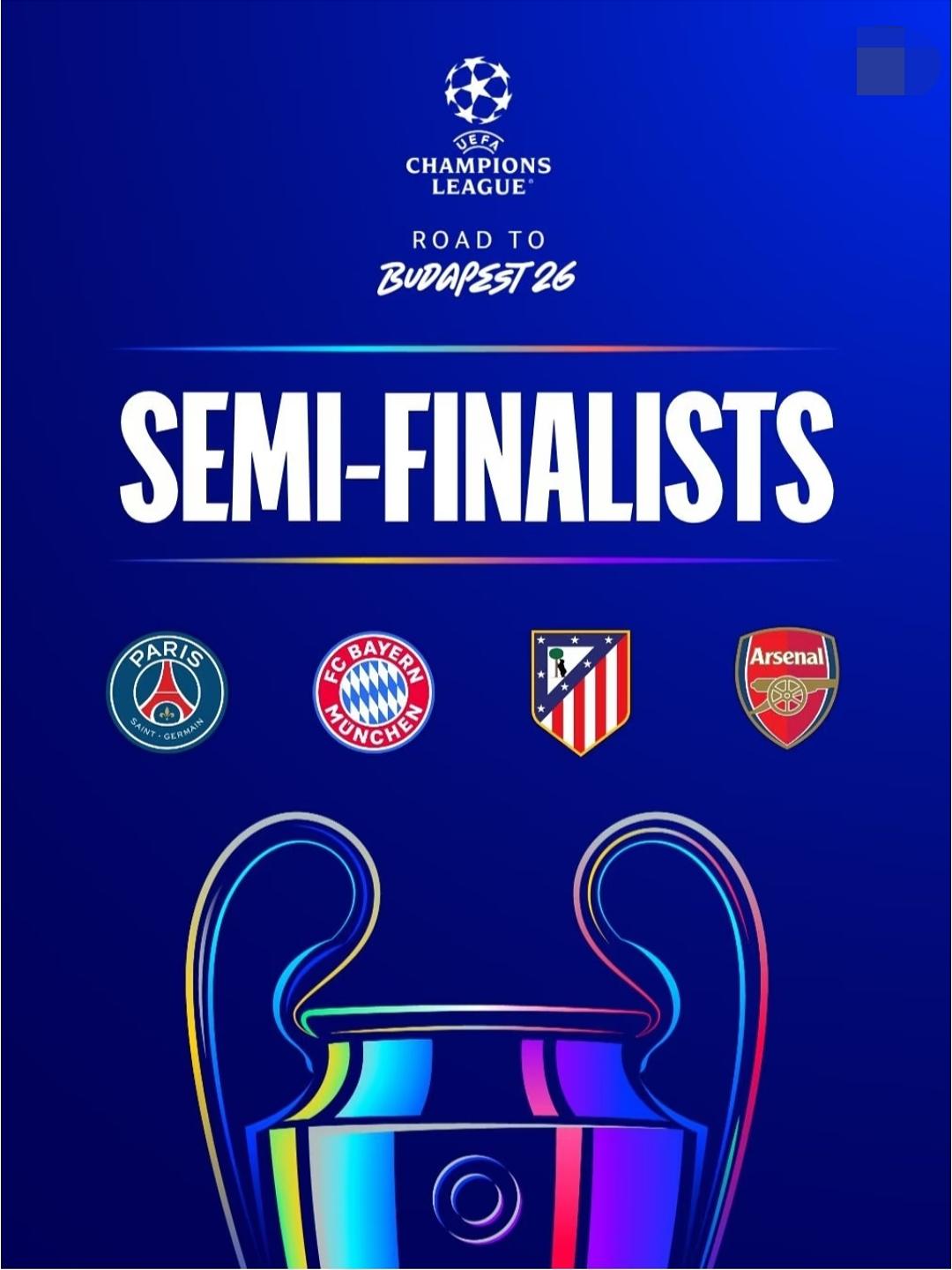 欧冠四强，英超、德甲、西甲、法甲各占一席，欧洲五大联赛唯独缺了意甲，意甲看来真的