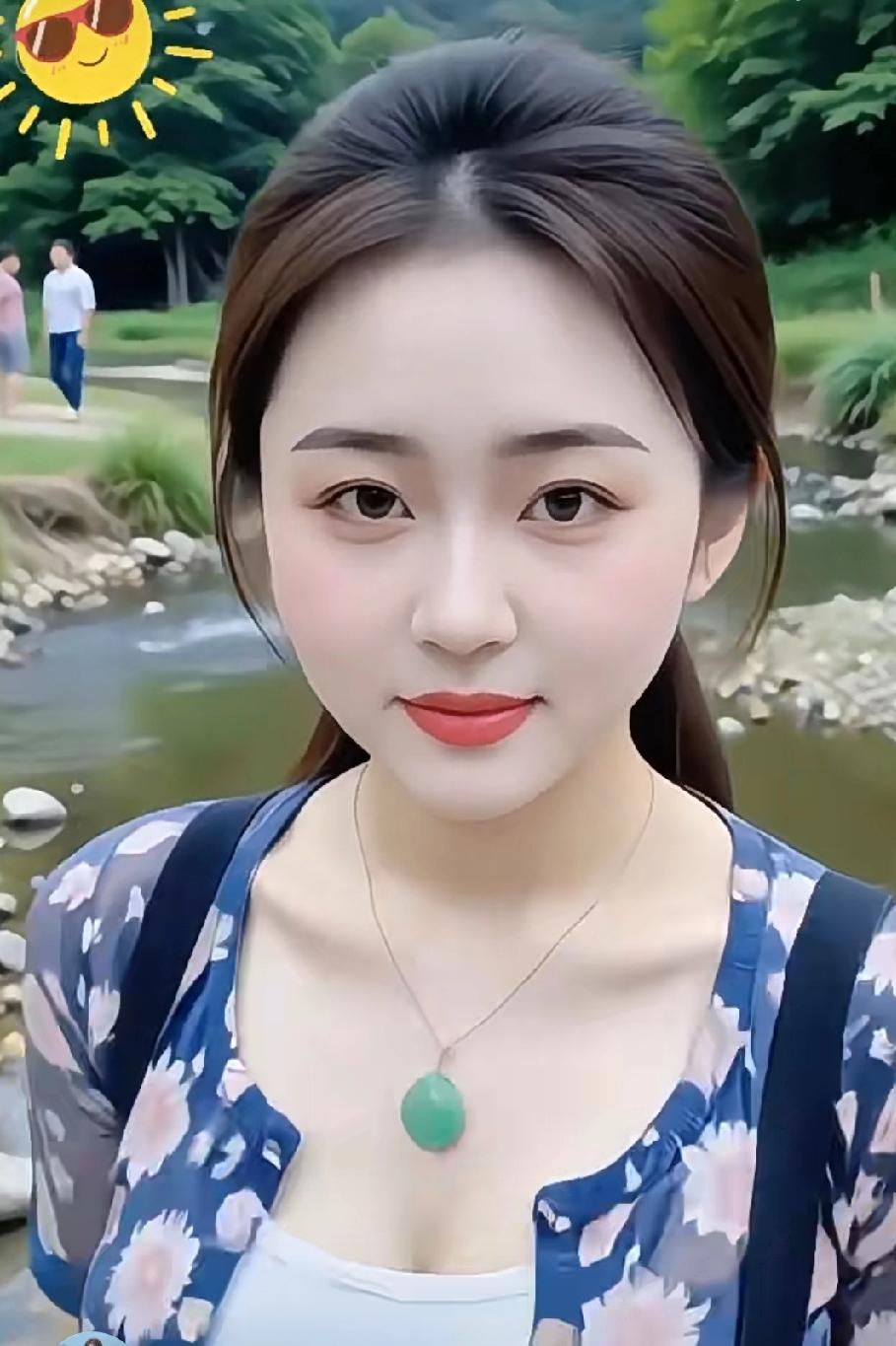 夏日清新出游，绿宝石项链点缀自然之美。🌞🌳💎