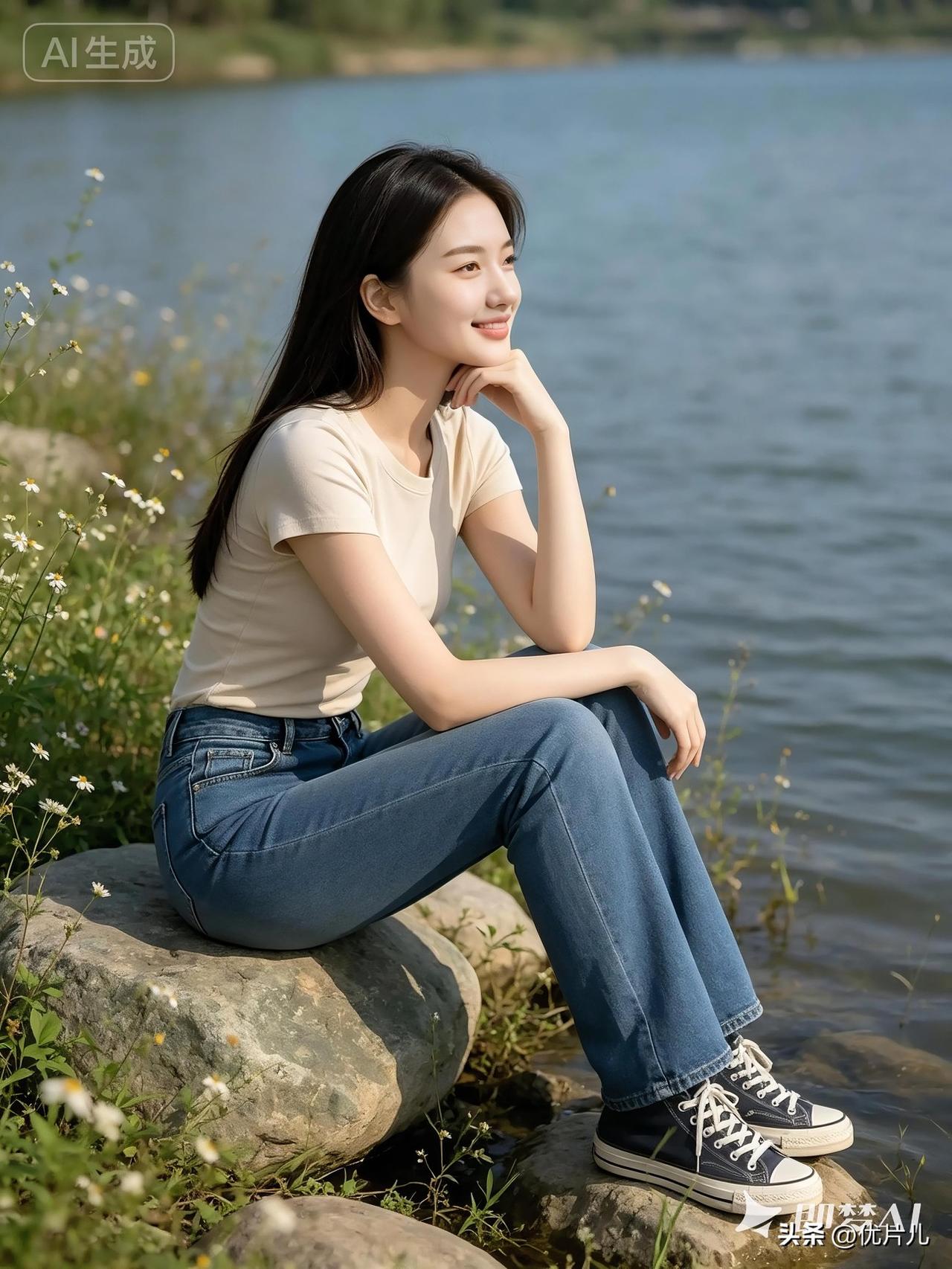静坐湖滨，揽尽清风浅夏轻抬眉眼，藏妥俗世清欢对联🌹🌹