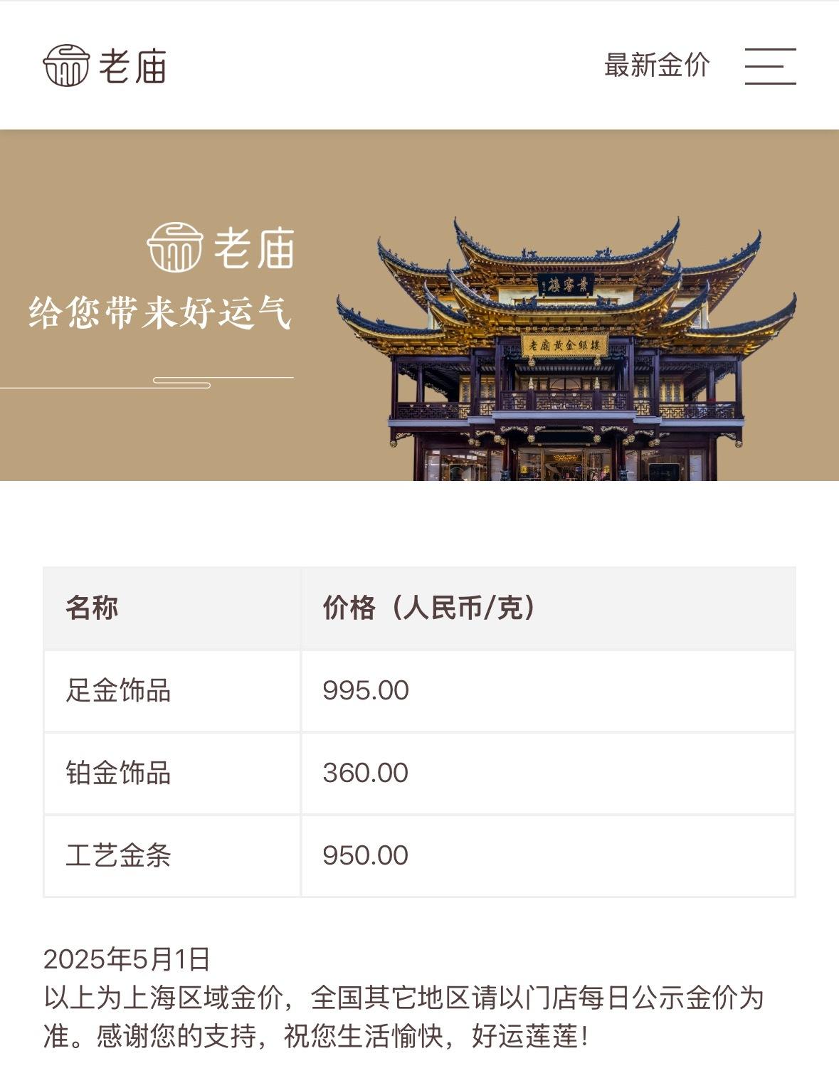 金饰价跌破1000元