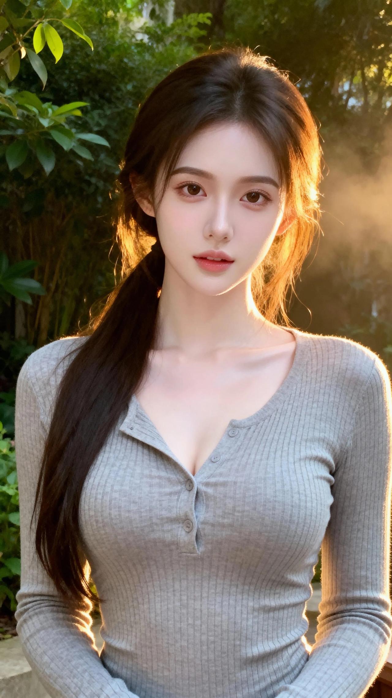 阳光下的温柔少女，清新自然，美不胜收！街拍高清美女