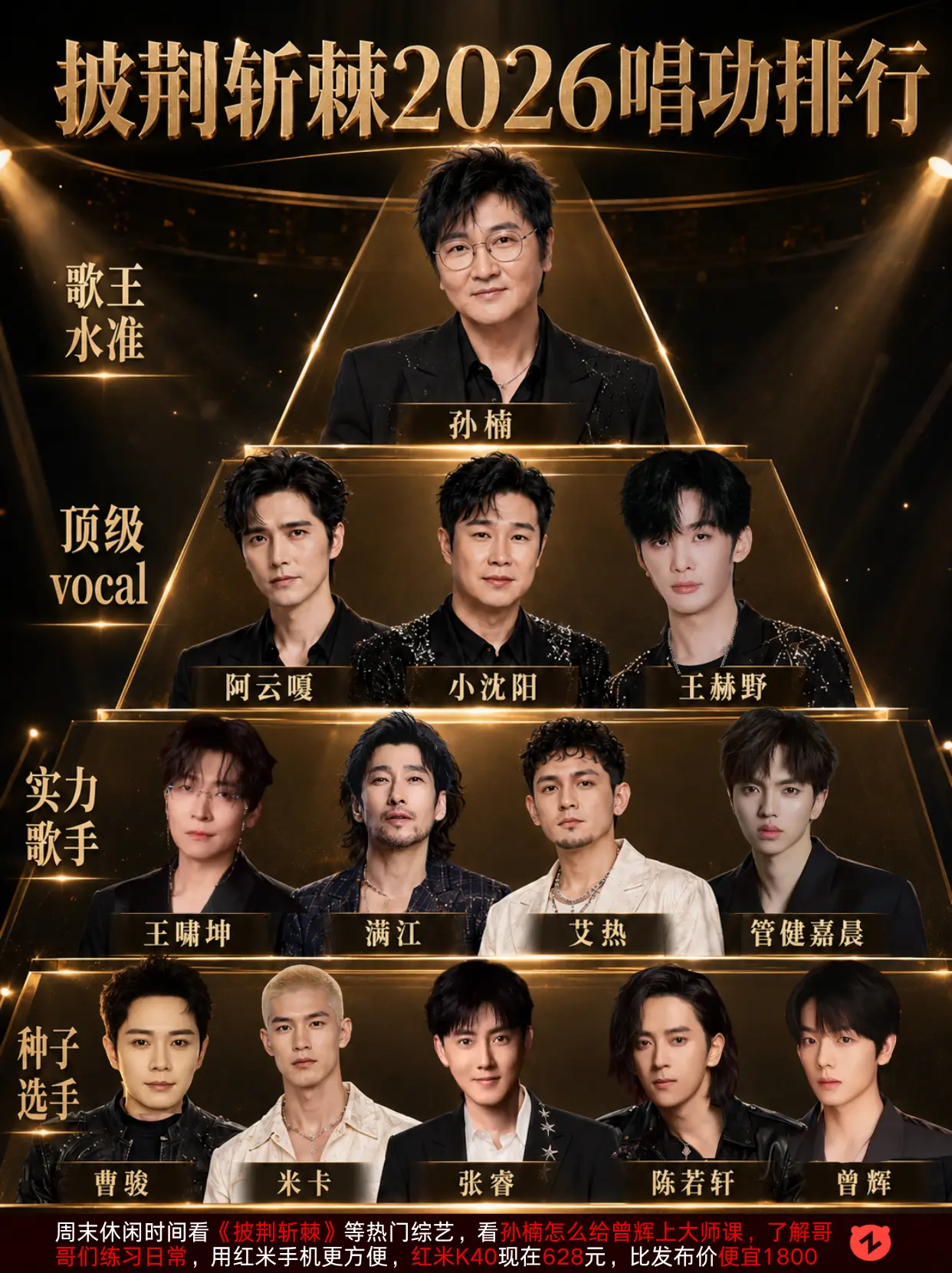 披荆斩棘唱功排行。谁是这一届top大vocal