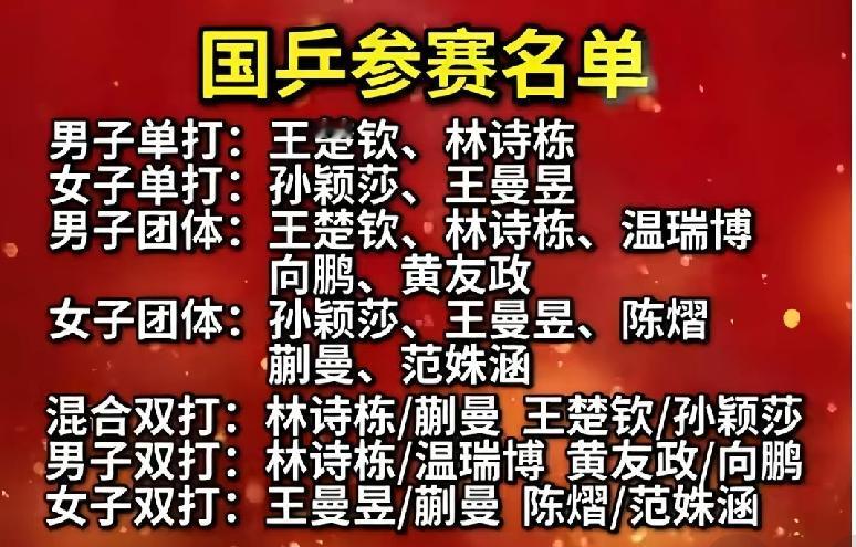 亚运会，国乒最难的是男团和男双9月份的名古屋亚运会，乒乓球团