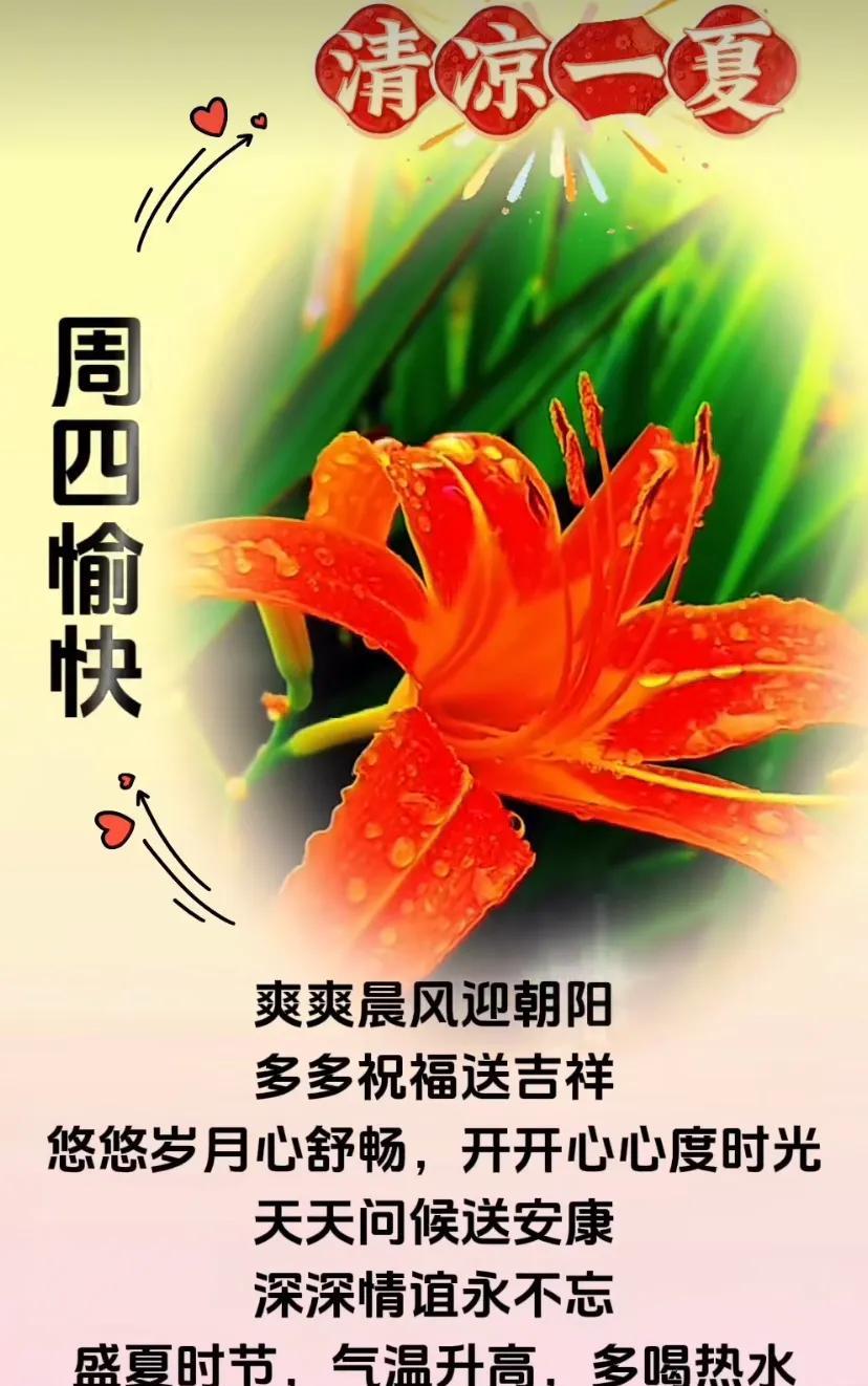 周四愉快！愿你平安健康，开心快乐每一天。