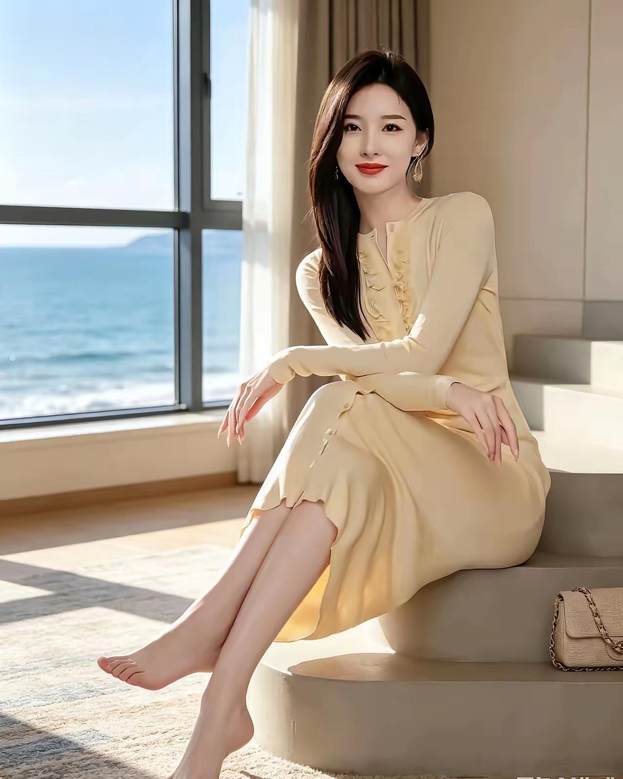 阳光洒进来的午后，优雅地坐在窗边，感受海风轻拂。