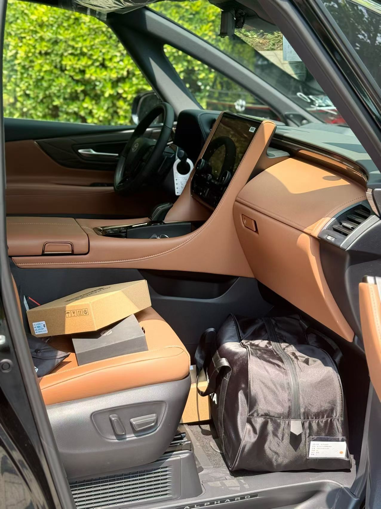 25款埃尔法黄金版臻享版实车这个车最大的特色首先是轮毂样式，其次多了电动踏板和水