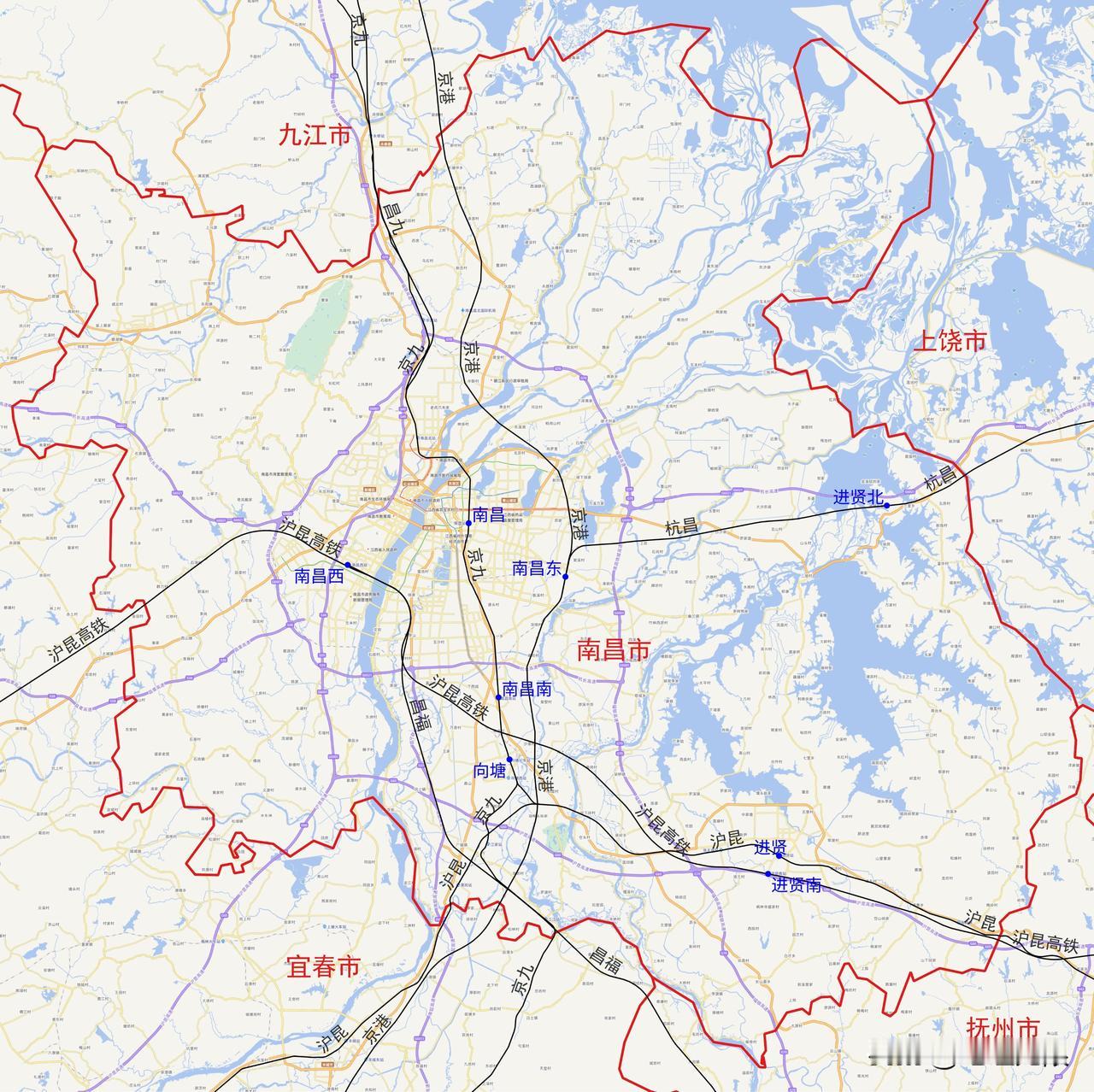 江西省南昌市铁路及客运站分布图根据铁路12360数据，江西省南昌市目前有以下8